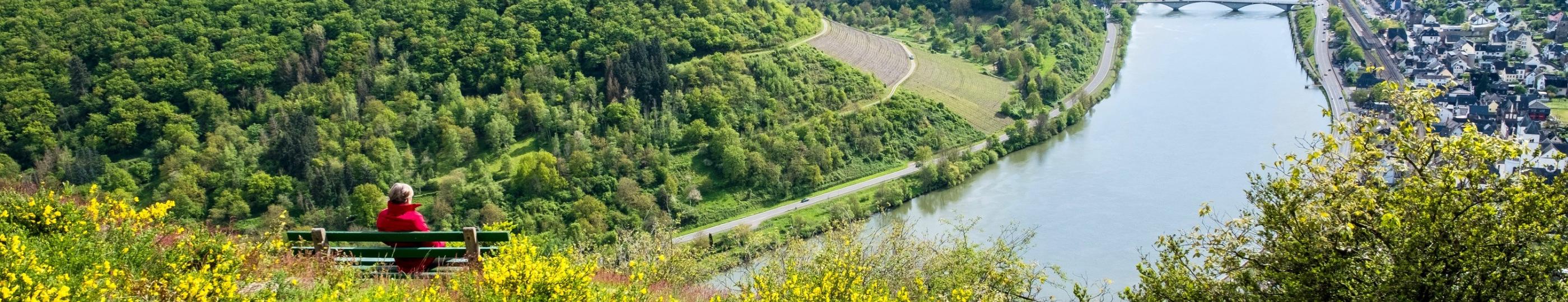 Aussichtspunkt auf dem Kardener Berg mit Blick auf Treis und Karden und die Mosel