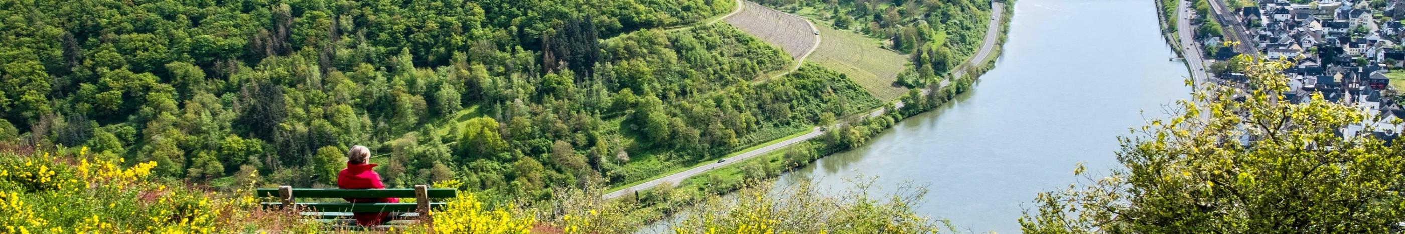 Aussichtspunkt auf dem Kardener Berg mit Blick auf Treis und Karden und die Mosel