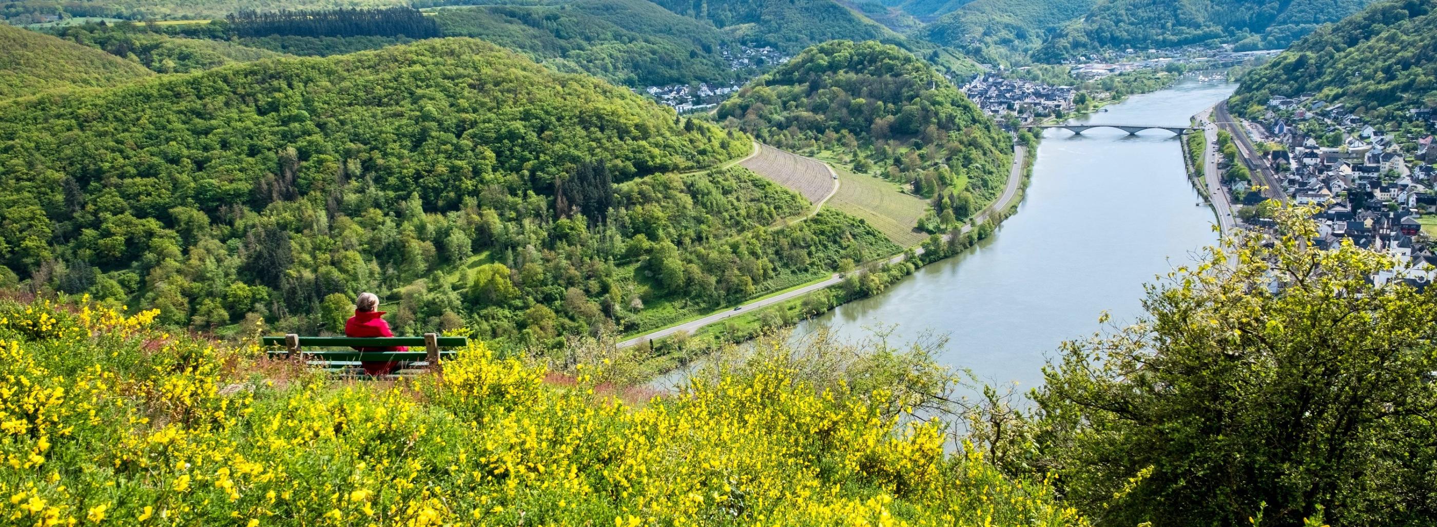 Aussichtspunkt auf dem Kardener Berg mit Blick auf Treis und Karden und die Mosel